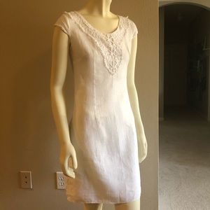 Lina Tomei white linen dress